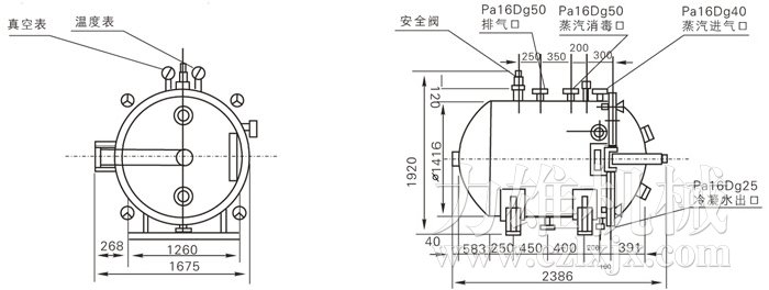 圓形靜態(tài)真空干燥機結(jié)構(gòu)示意圖